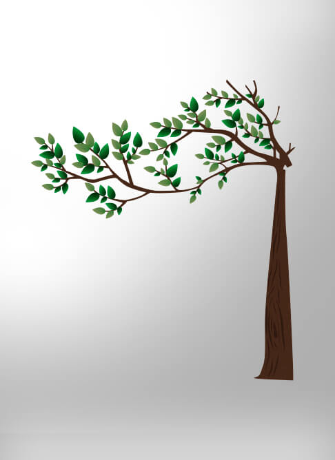 Sticker arbre fleuri vert