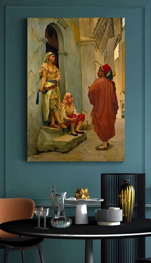 tableau oriental homme en djellaba