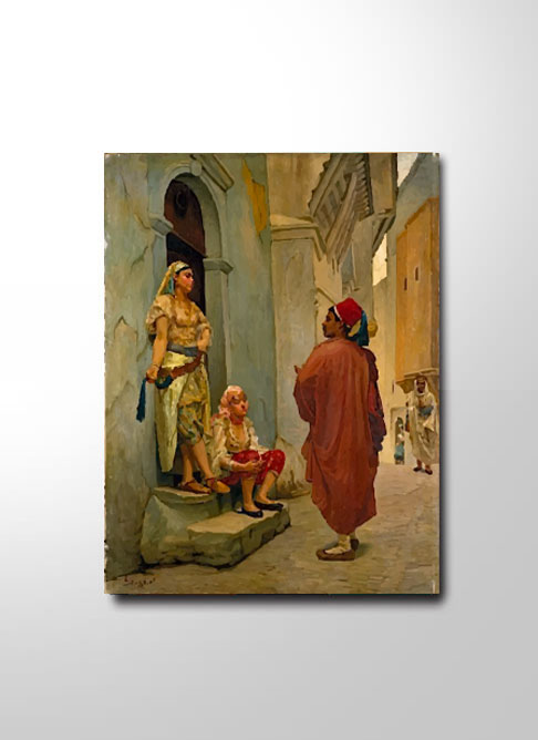 Tableau portrait oriental homme en djellaba