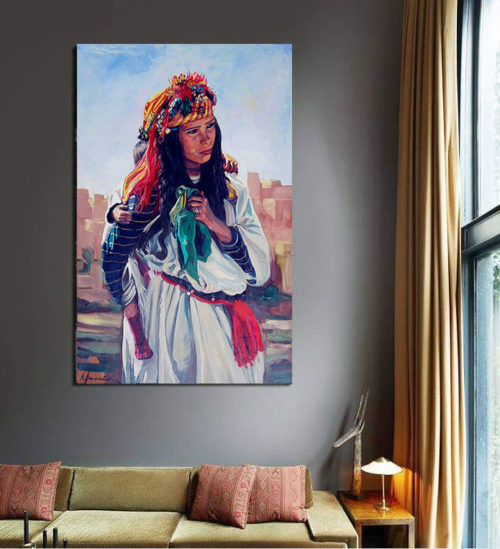 Femme berbère TAMAZIGHT de Benouakas avec son petit enfant