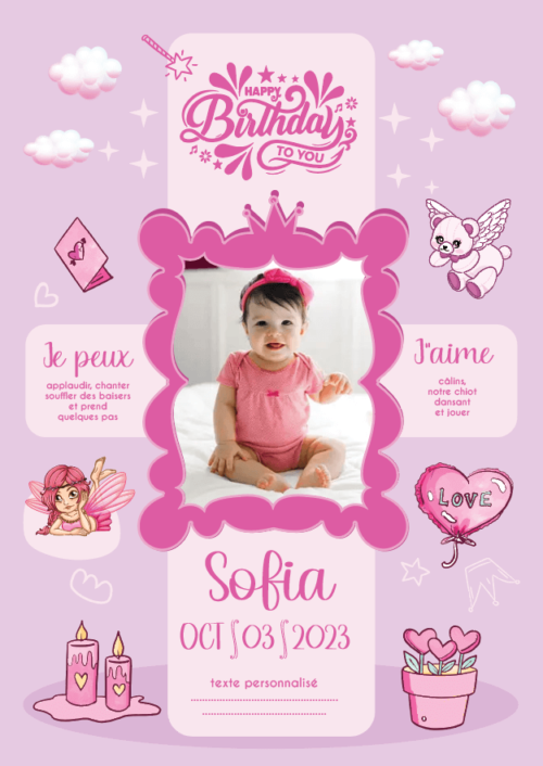 Affiche décoration anniversaire personnalisée